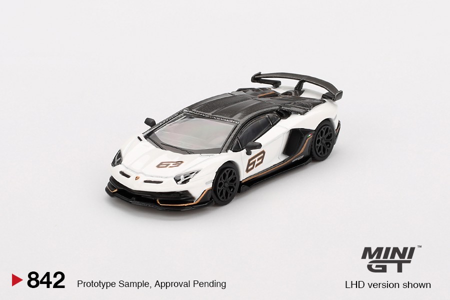 Mini GT Lamborghini Aventador SVJ 63 Bianco Asopo