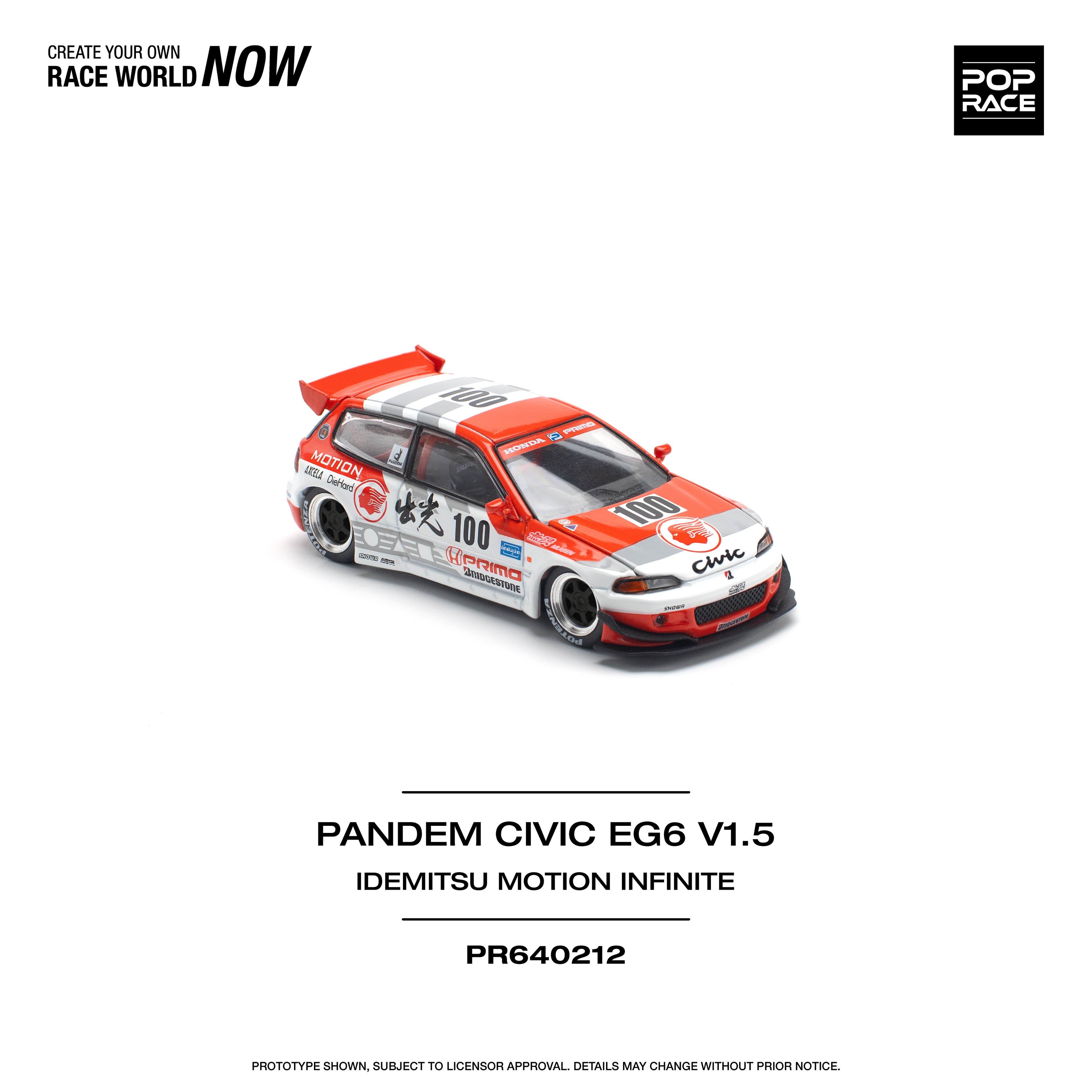 Pop Race Honda Civic EG6 Pandem V1.5 Idemitsu Motion Infinite