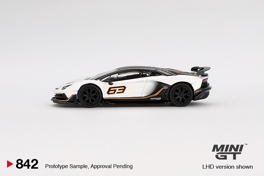 Mini GT Lamborghini Aventador SVJ 63 Bianco Asopo