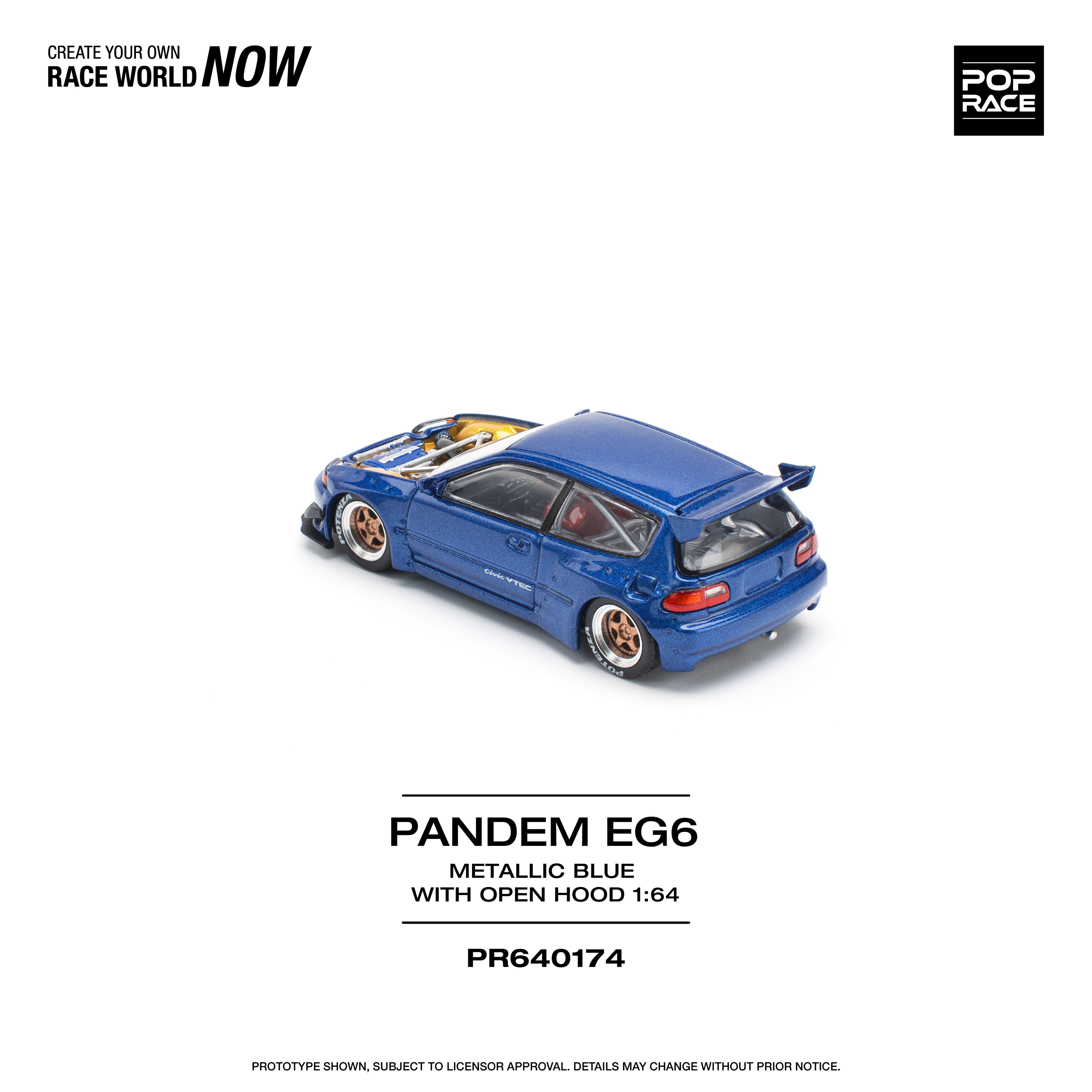 Pop Race Honda Civic EG6 Pandem Metallic Blue
