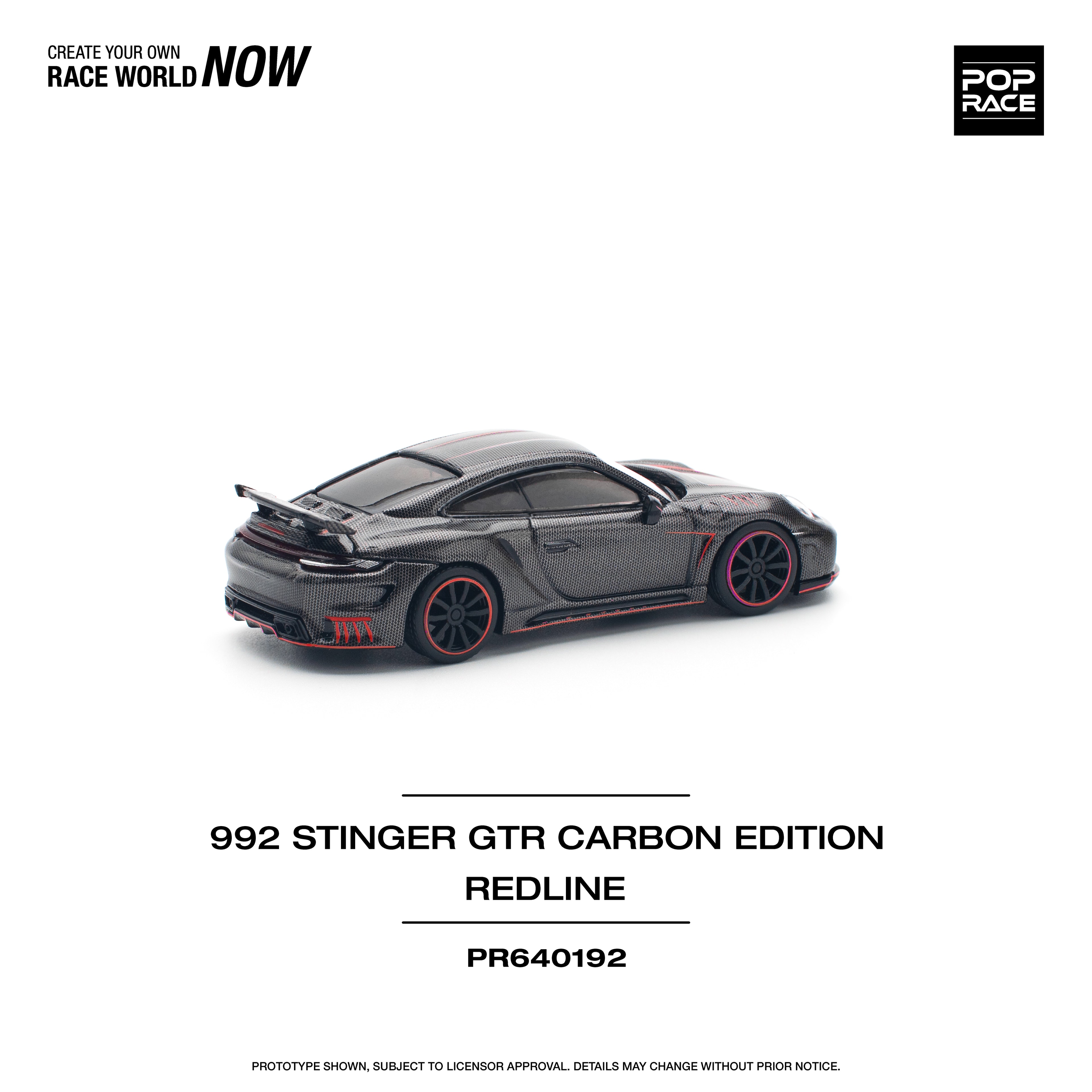 Pop Race Porsche 992 Stinger GTR Carbon Edition - Red Line