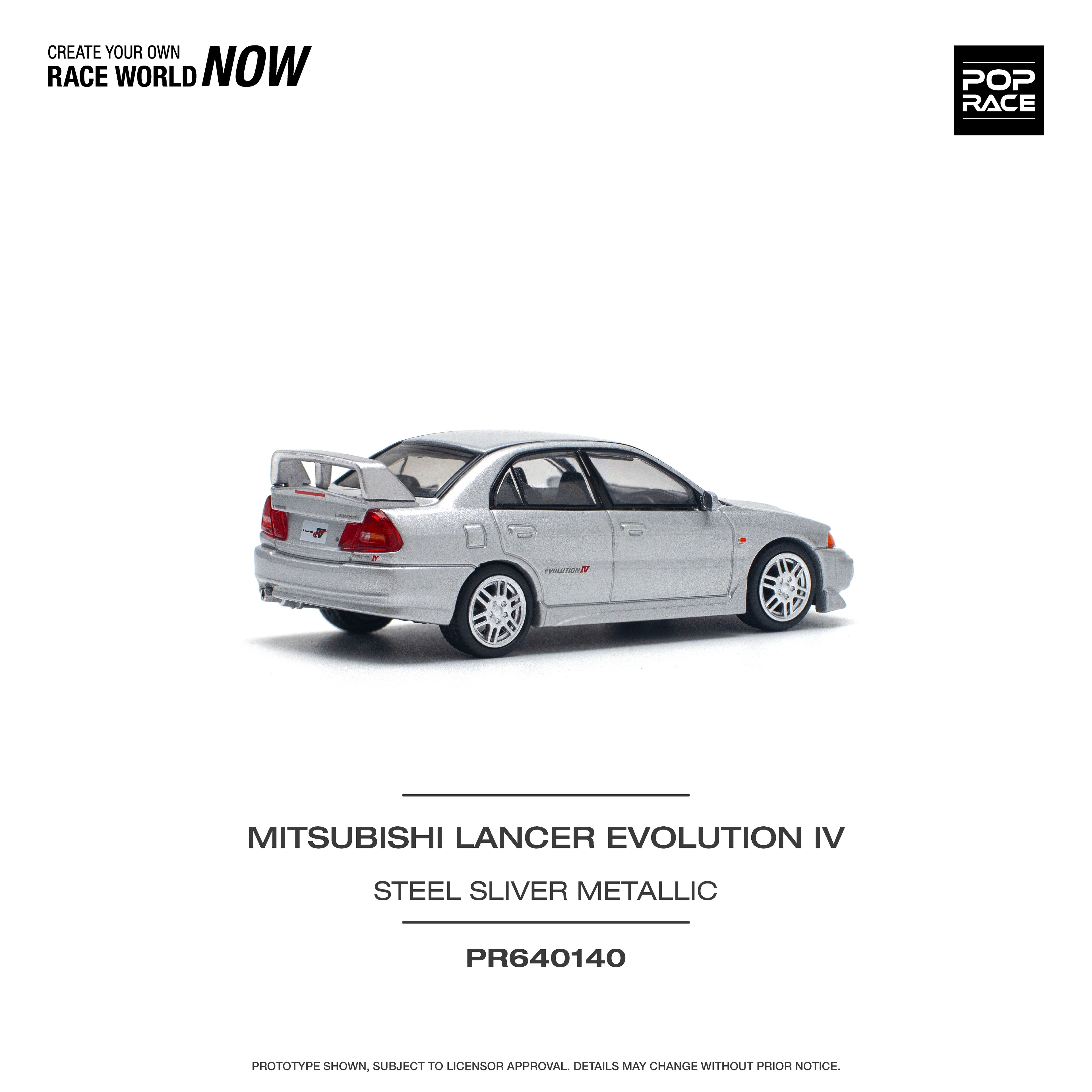 Pop Race Mitsubishi Lancer Evolution IV steel silver metallic