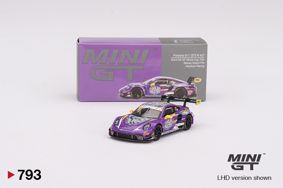 Mini GT Porsche 911 GT3 R #27 2023 FIA GT World Cup 70th Macau Grand Prix HubAuto Racing