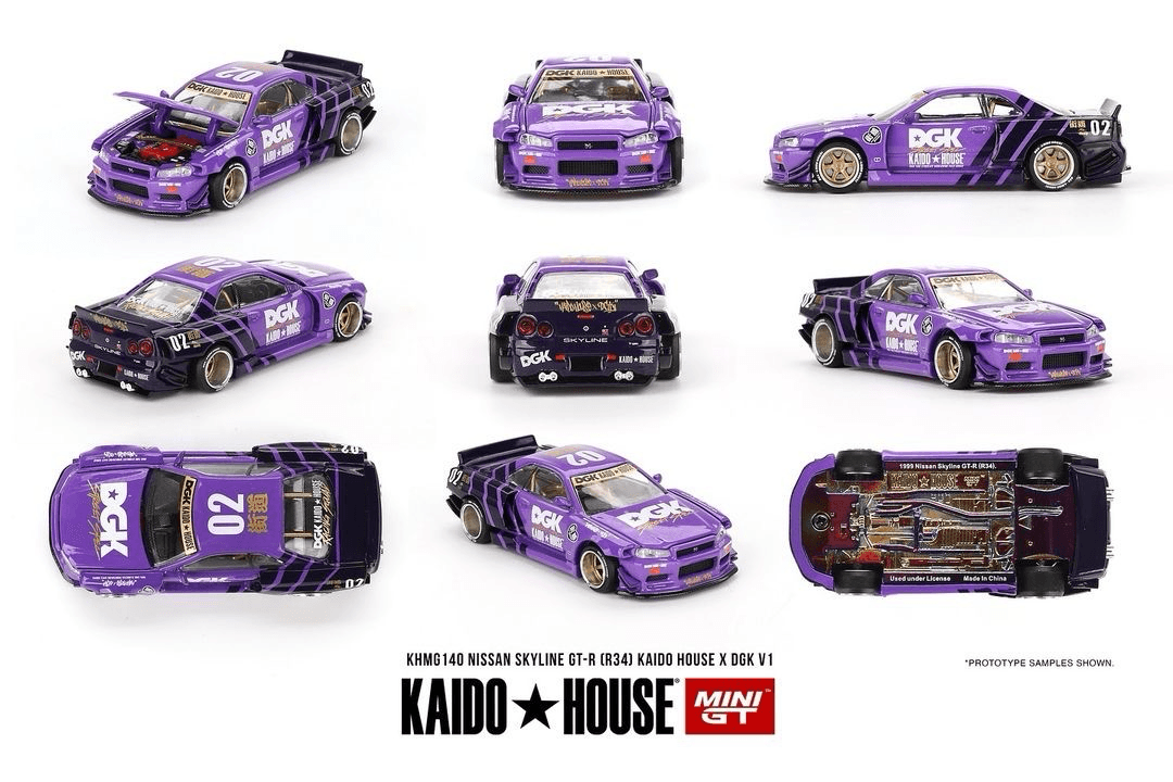 Mini GT KaidoHouse Nissan Skyline GT-R R34 Kaido Works x DGK V1