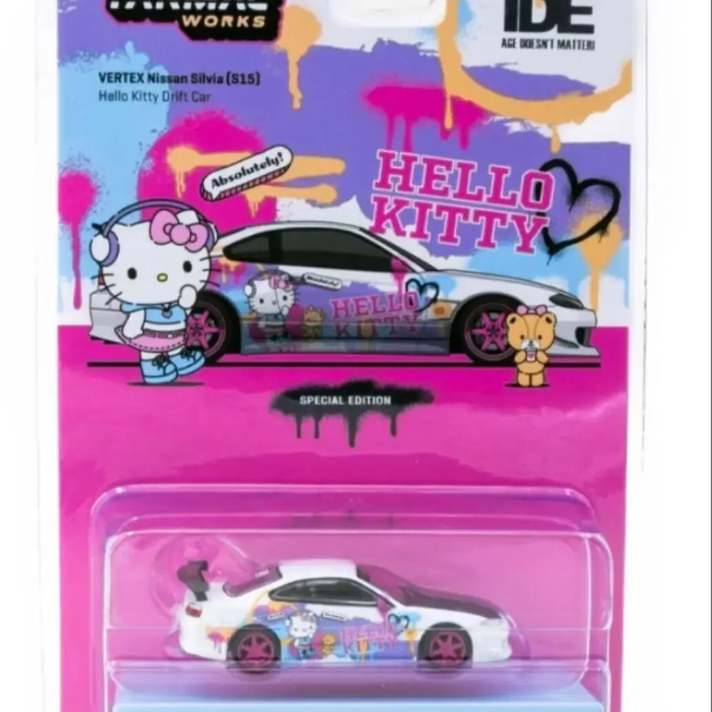 Tarmac Works VERTEX Nissan Silvia (S15) Hello Kitty Drift Car IDE