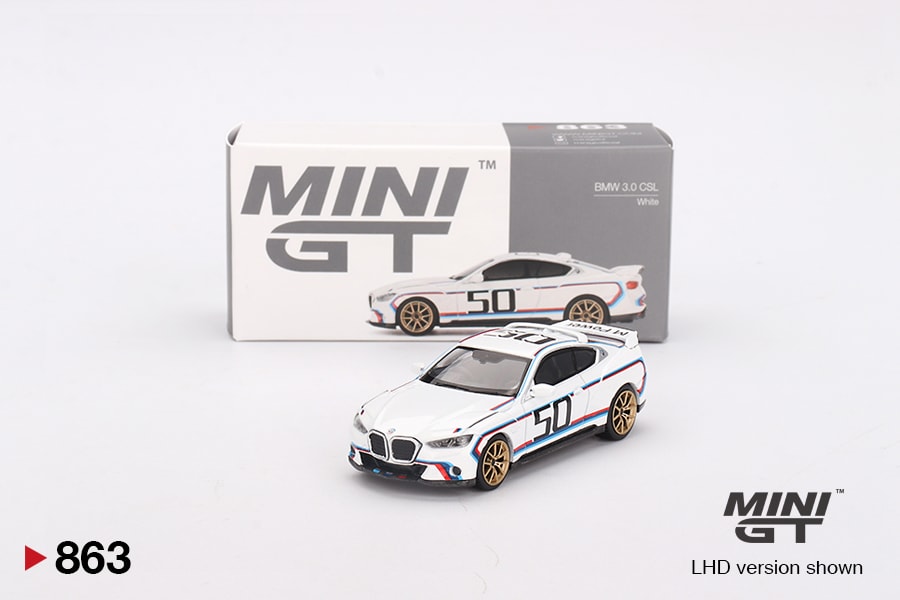 Mini GT BMW 3.0 CSL White (Blister Paket)