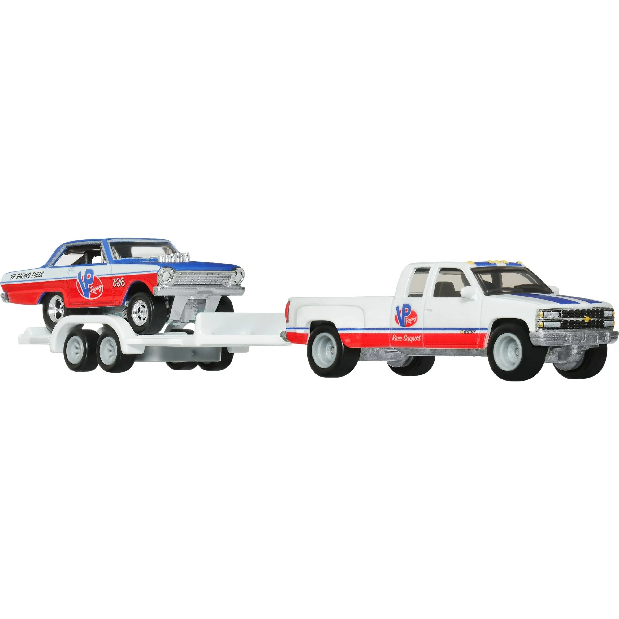 Hot Wheels Team Transport #68 '63 Chevy Nova & '88 Chevy Silverado 3500 & HW Rally Trailer