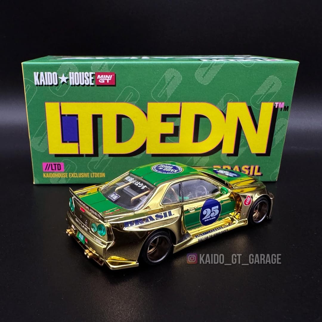 Mini GT KaidoHouse Nissan Skyline GT-R (R34) KAIDO RACING 2025 Salao Diecast Exclusive LTDEDN