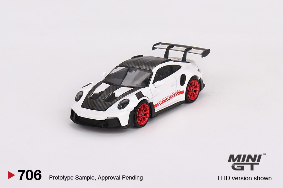 Mini GT Porsche 911 (992) GT3 RS Weissach Package White with Pyro Red