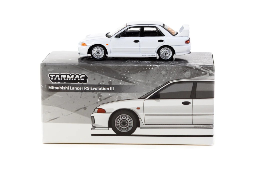 Tarmac Works Mitsubishi Lancer RS Evolution III White - Lamley Special Edition - GLOBAL64
