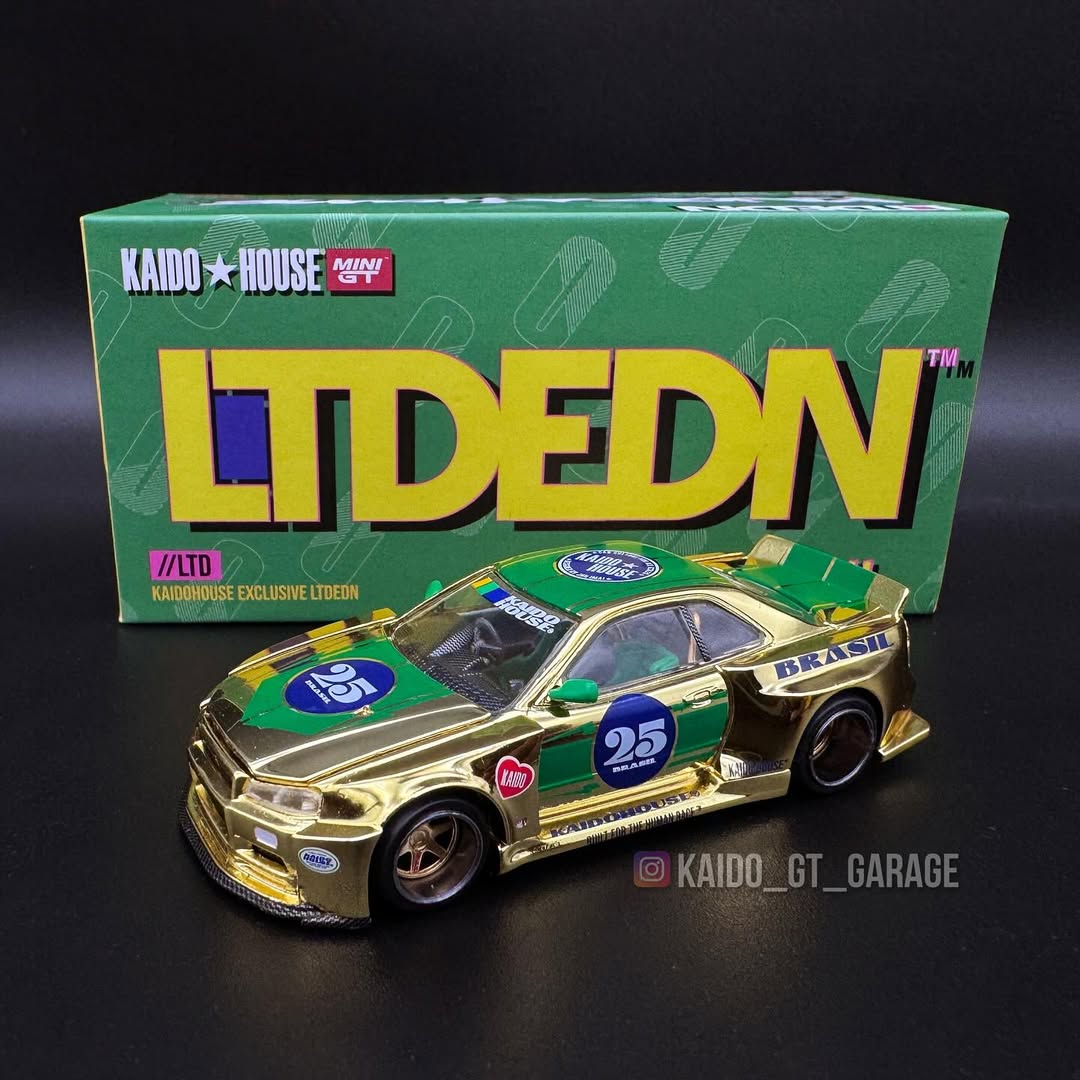 Mini GT KaidoHouse Nissan Skyline GT-R (R34) KAIDO RACING 2025 Salao Diecast Exclusive LTDEDN