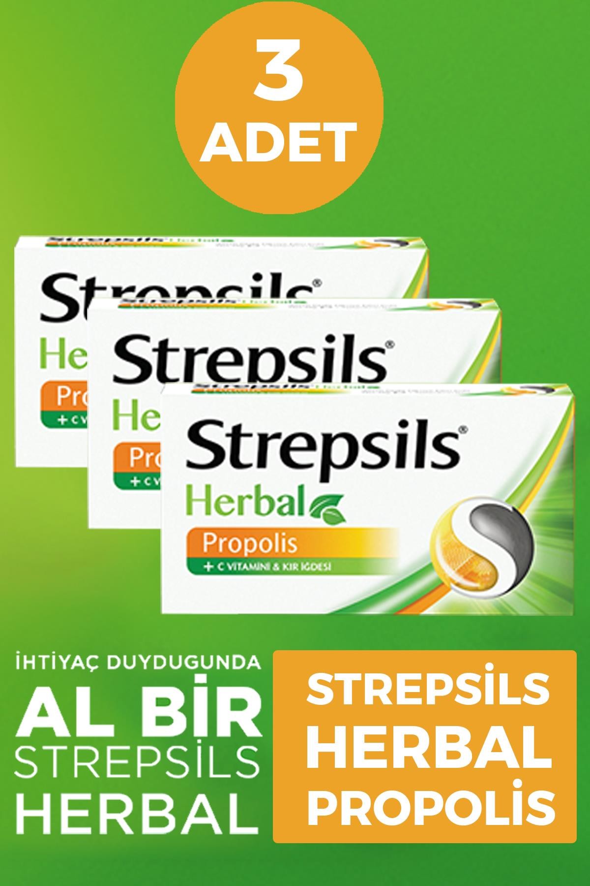 Strepsils Herbal Propolis Aromalı 16 Pastil 3 Adet