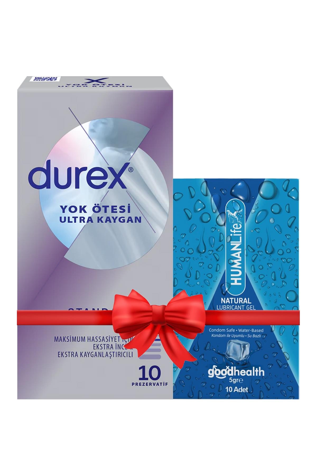 Durex Yok Ötesi Ultra Kaygan Prezervatif 10'lu + HumanLife 5 gr X 10 Doğal Jel Lubricant