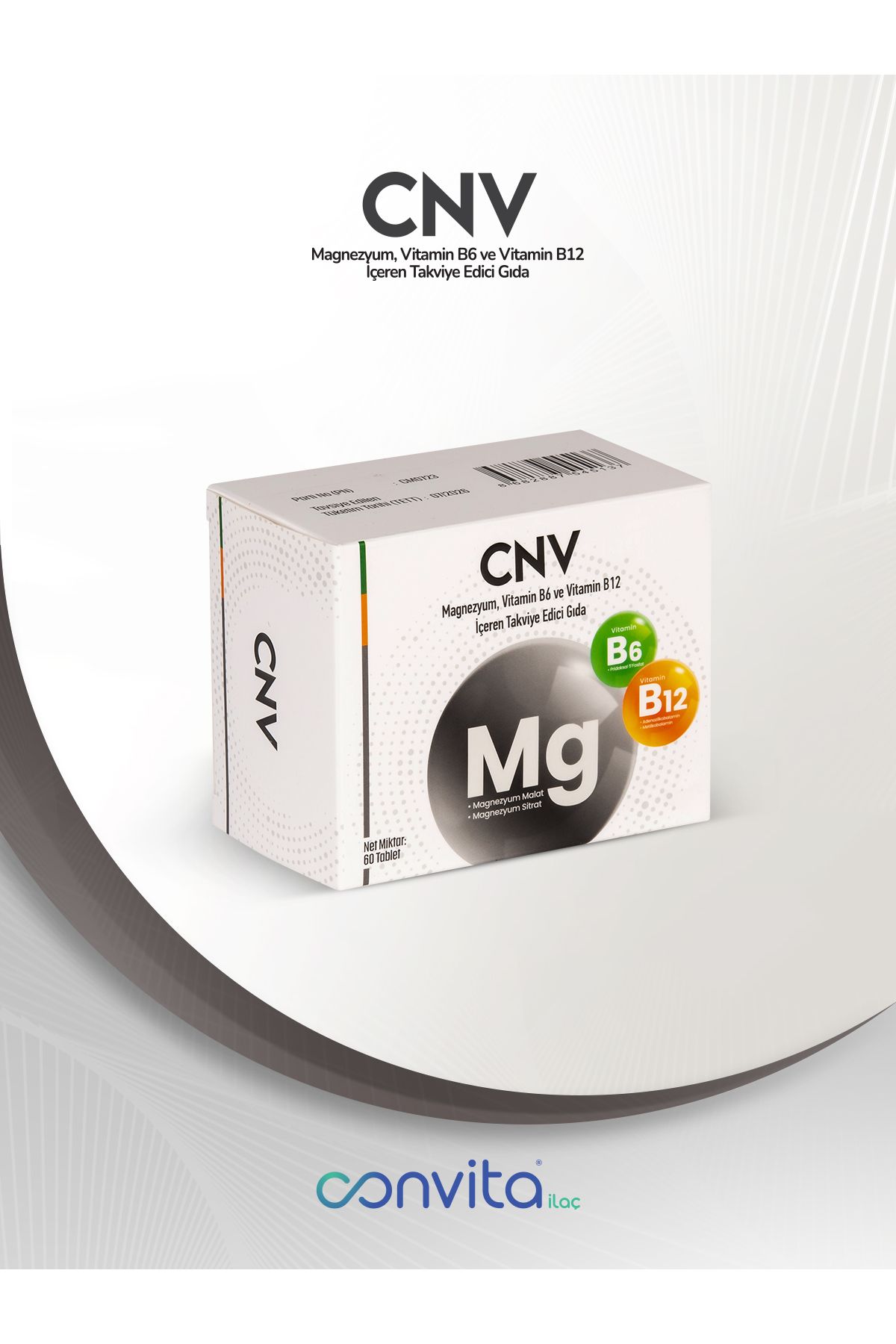 CNV Magnezyum Vitamin B6 B12 60 Tablet
