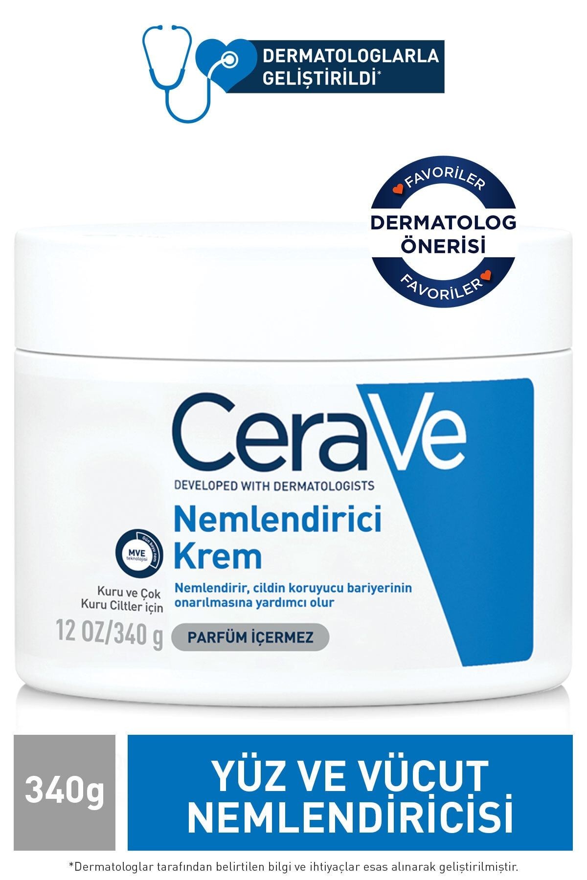 Cerave Nemlendirici Krem Kuru ve Çok Kuru Ciltler 340 ml