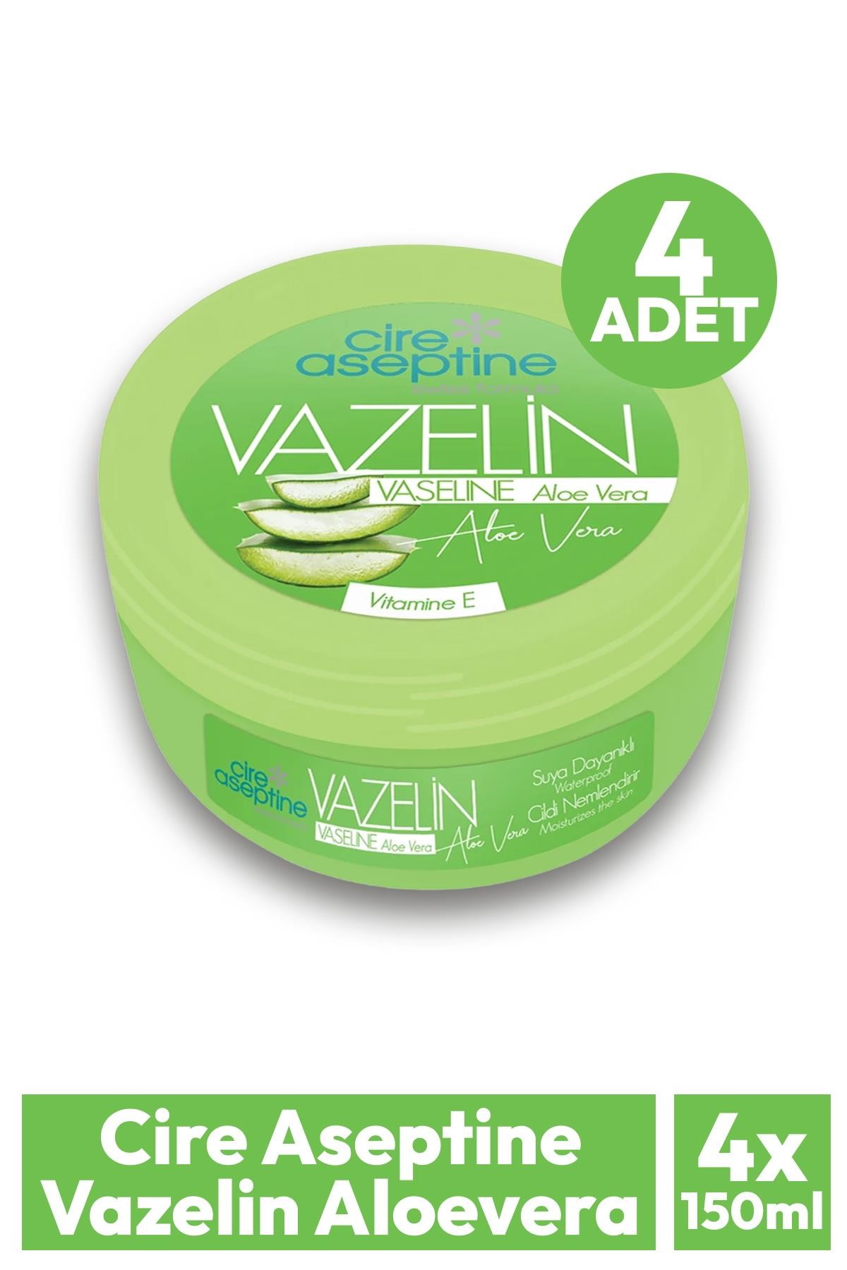 Cire Aseptine Vazelin Aloevera 150 ml 4 Adet