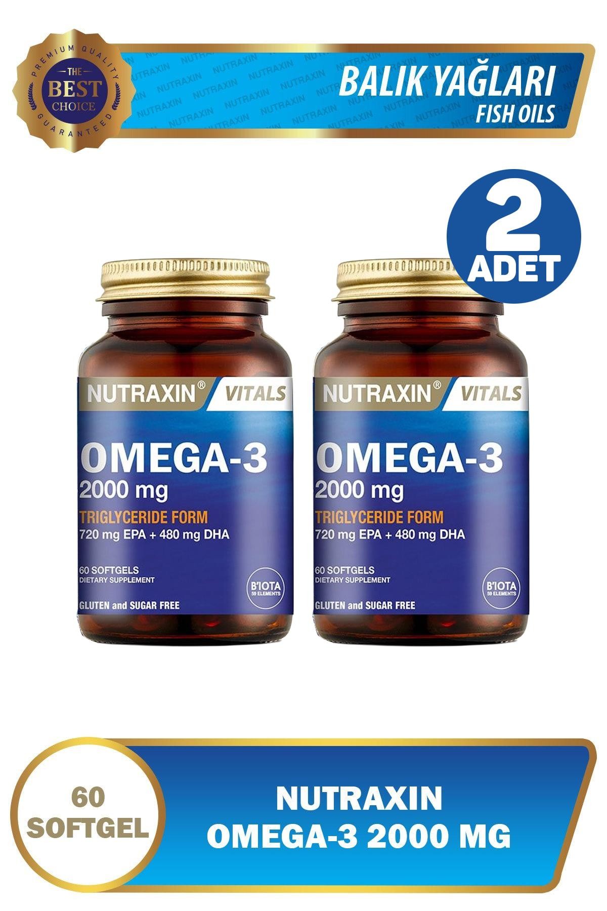 Nutraxin Omega-3 2000 mg 60 Kapsül 2 Adet