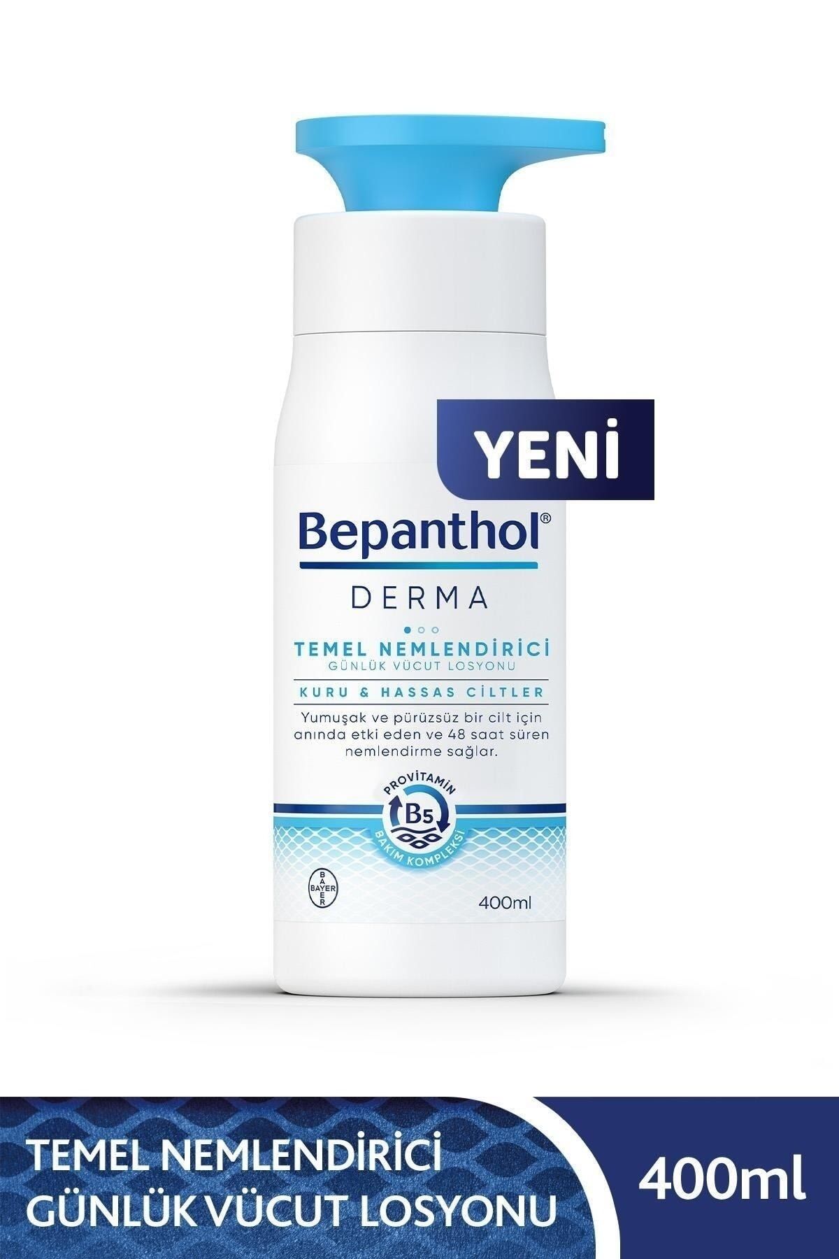 Bepanthol Derma Temel Nemlendirici Günlük Vücut Losyonu 400 ml  Kuru  Hassas Ciltler