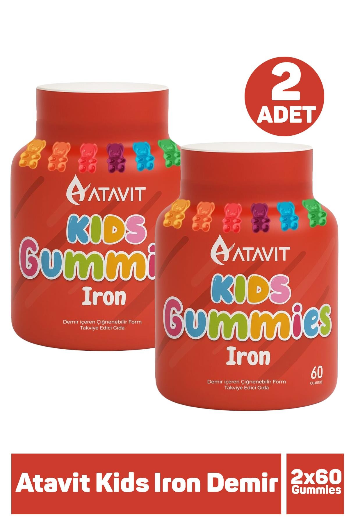 Atavit Kids Iron Demir 60 Gummies 2 Adet