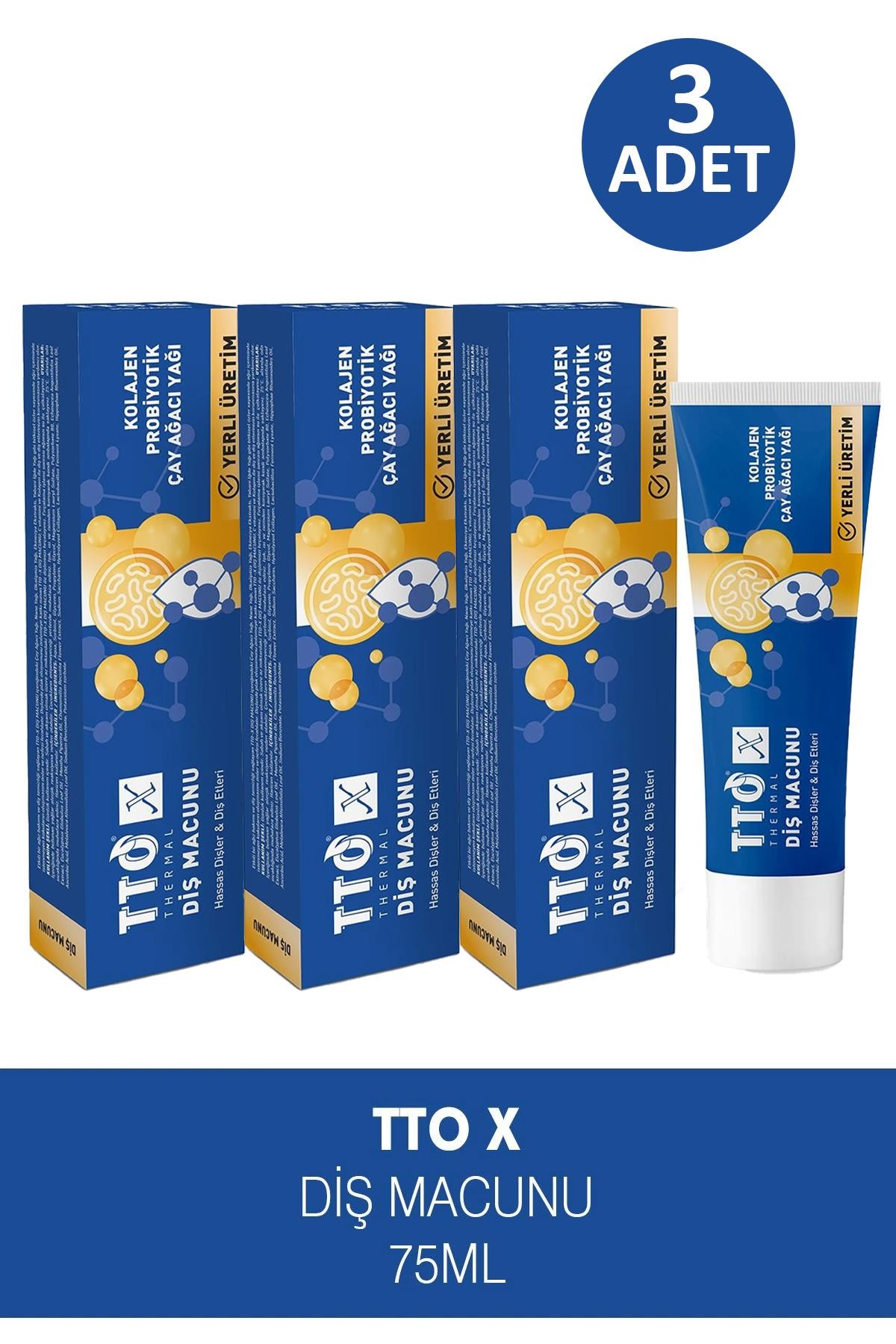 Tto X Probiyotik Diş Macunu 75 ml 3 Adet