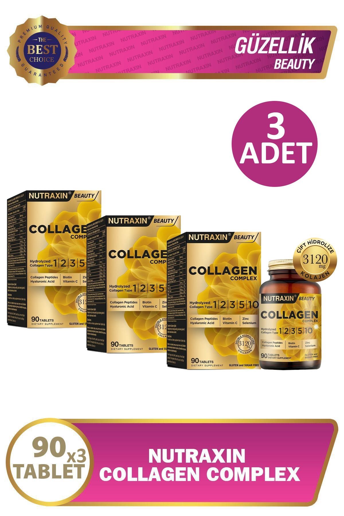 Nutraxin Collagen Complex Tip 1-2-3-5-10 3120 mg 90 Tablet 3 Adet