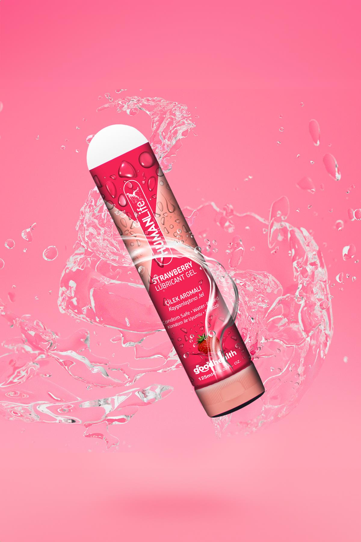 HumanLife 125 ml Çilek Aromalı Kayganlaştırıcı Jel Lubricant