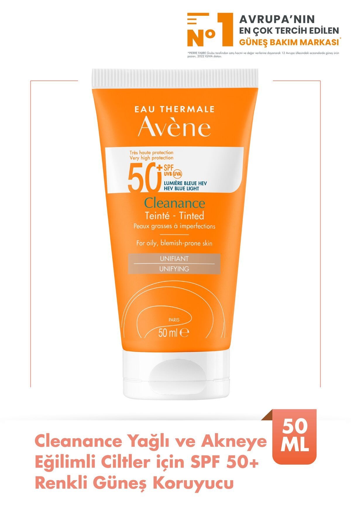 Avène Cleanance Tinted Unifying SPF50+ 50 ml