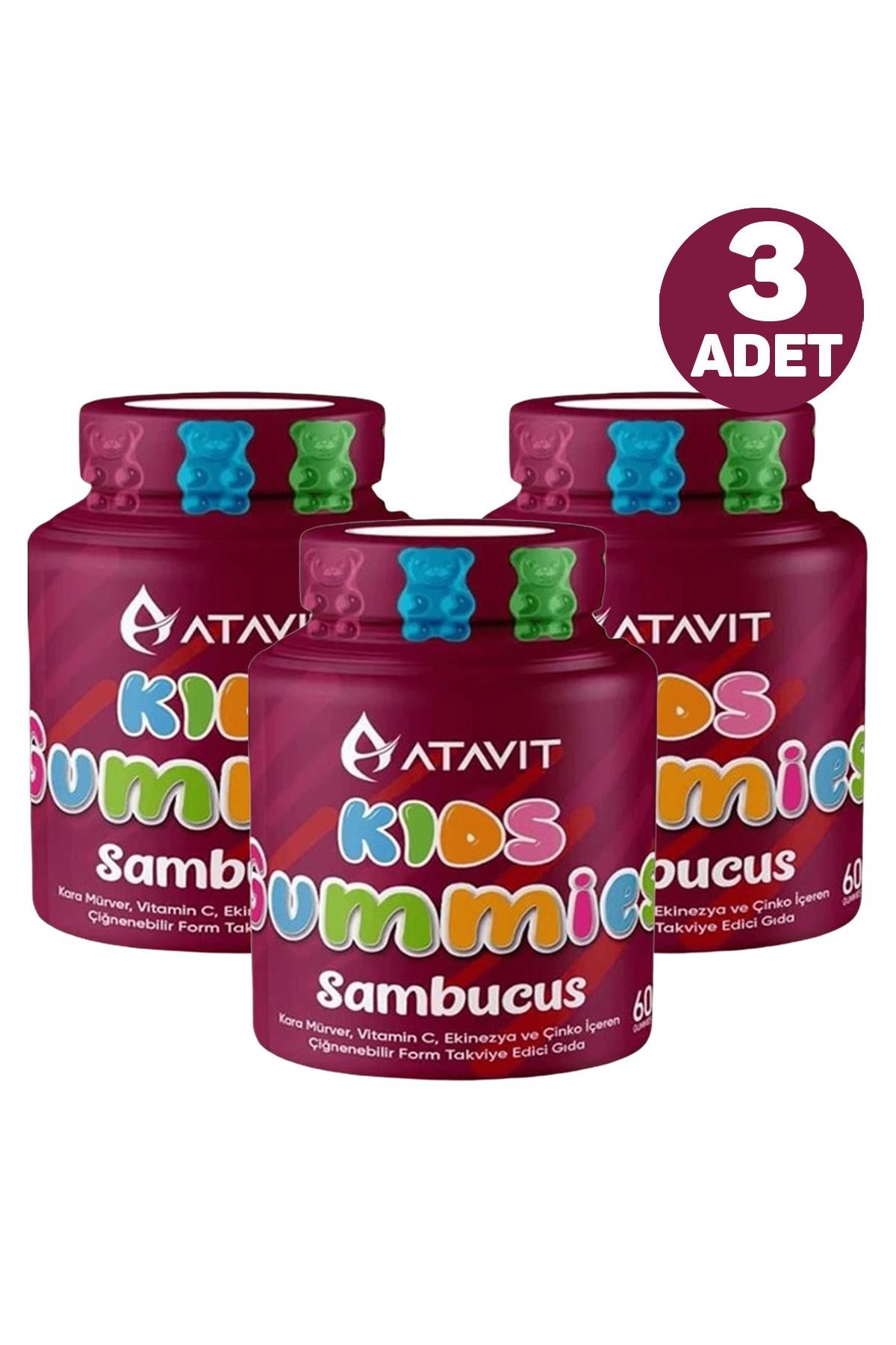 Atavit Kids Sambucus 60 Gummies 3 Adet