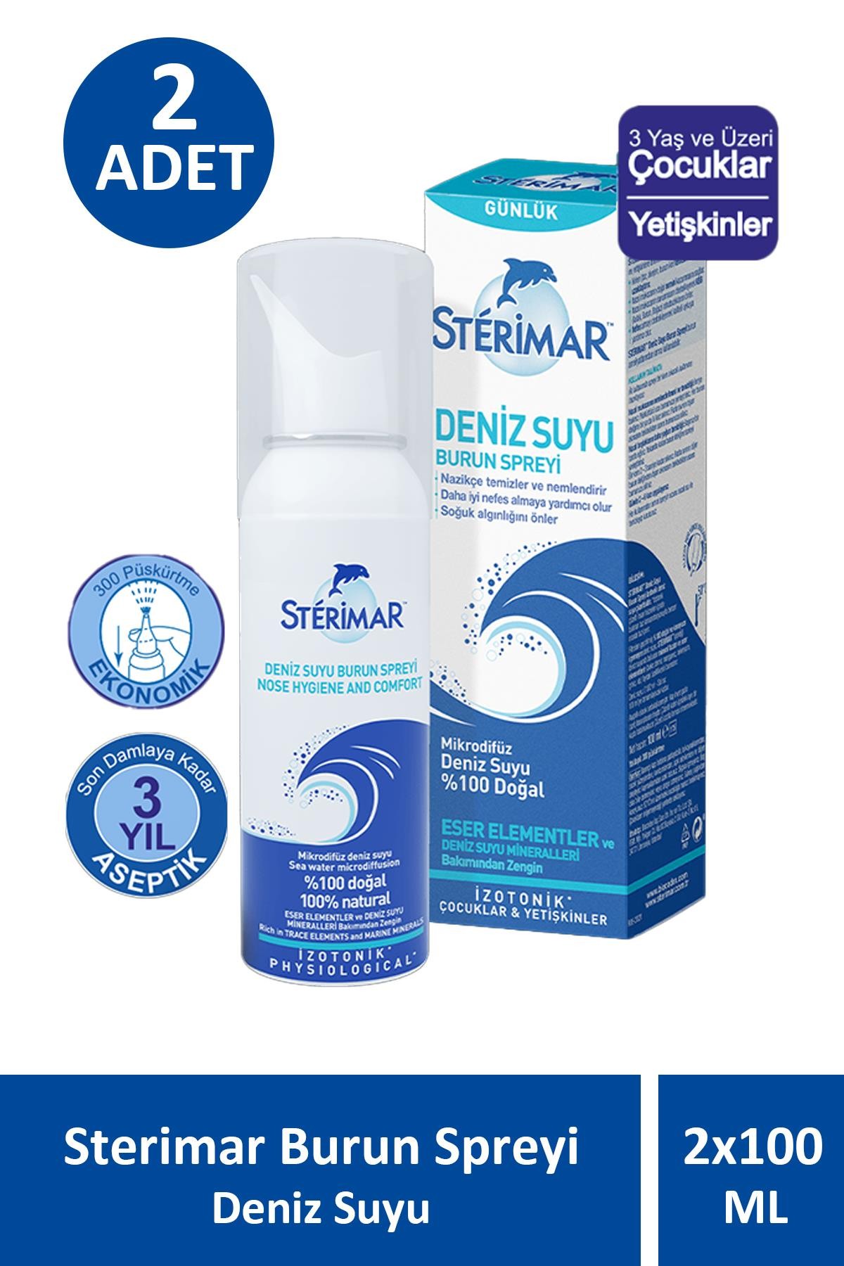 Sterimar Burun Spreyi Deniz Suyu 100 ml 2 Adet