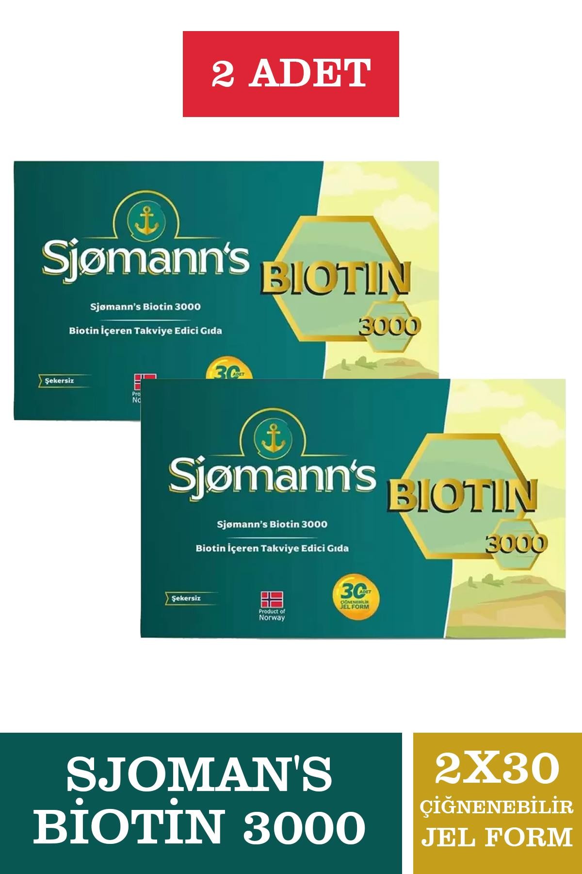 Sjomann's Biotin Çiğnenebilir Jel 30 Tablet 2 Adet