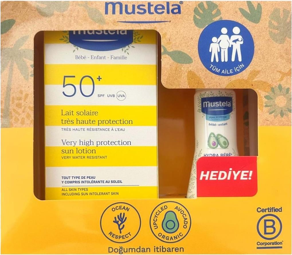 Mustela Güneş Losyonu SPF50 100 ml + Mustela Hydra Bebe 50 ml