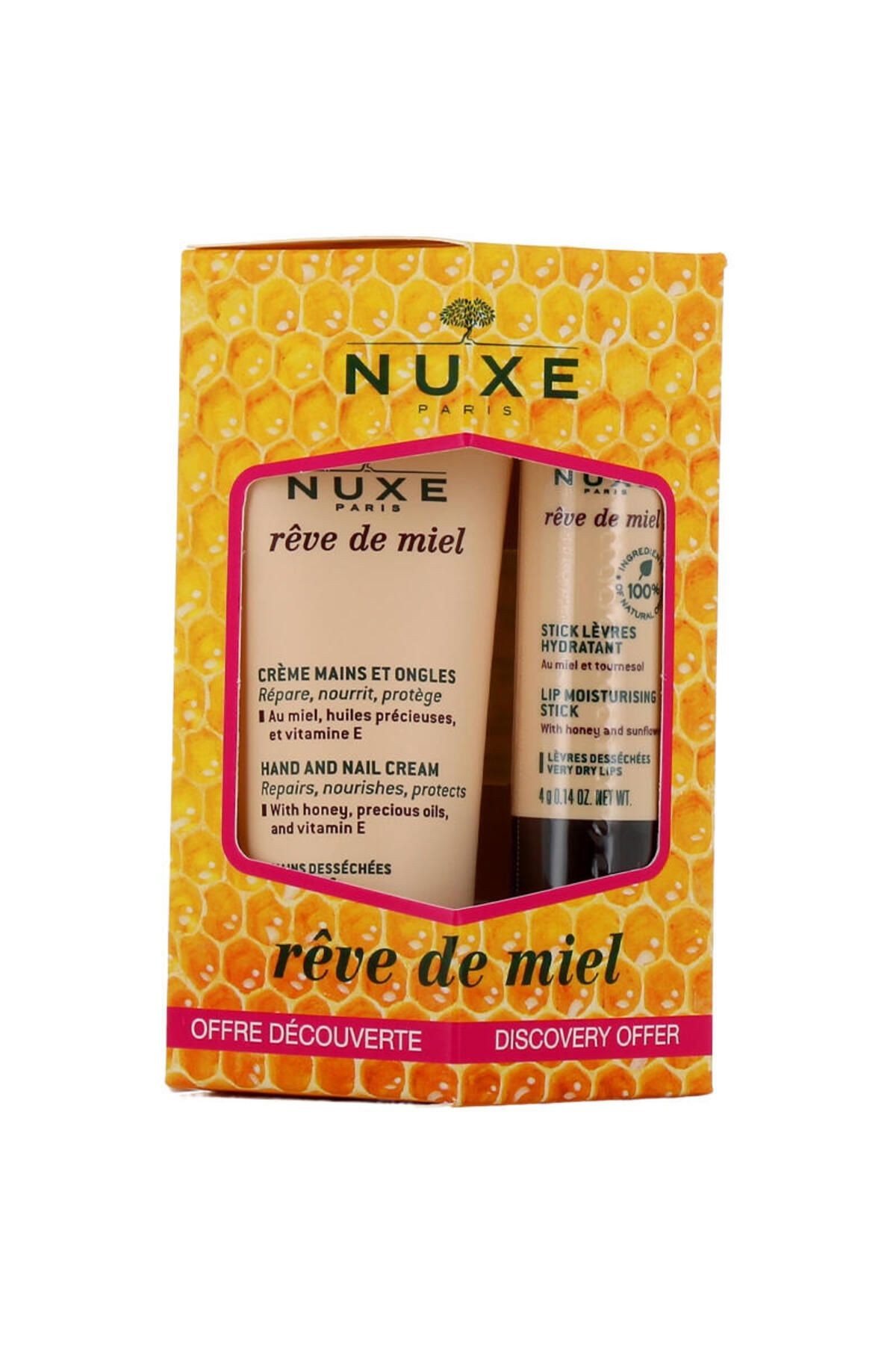 Nuxe Reve De Miel Hand and Nail Cream 30 ml + Lip Moisturizing Stick 4 gr