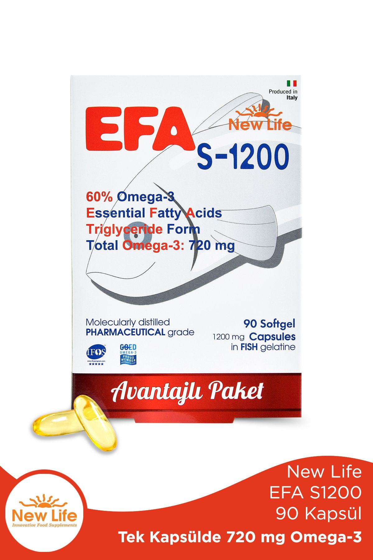 New Life EFA S-1200 mg 90 Kapsül