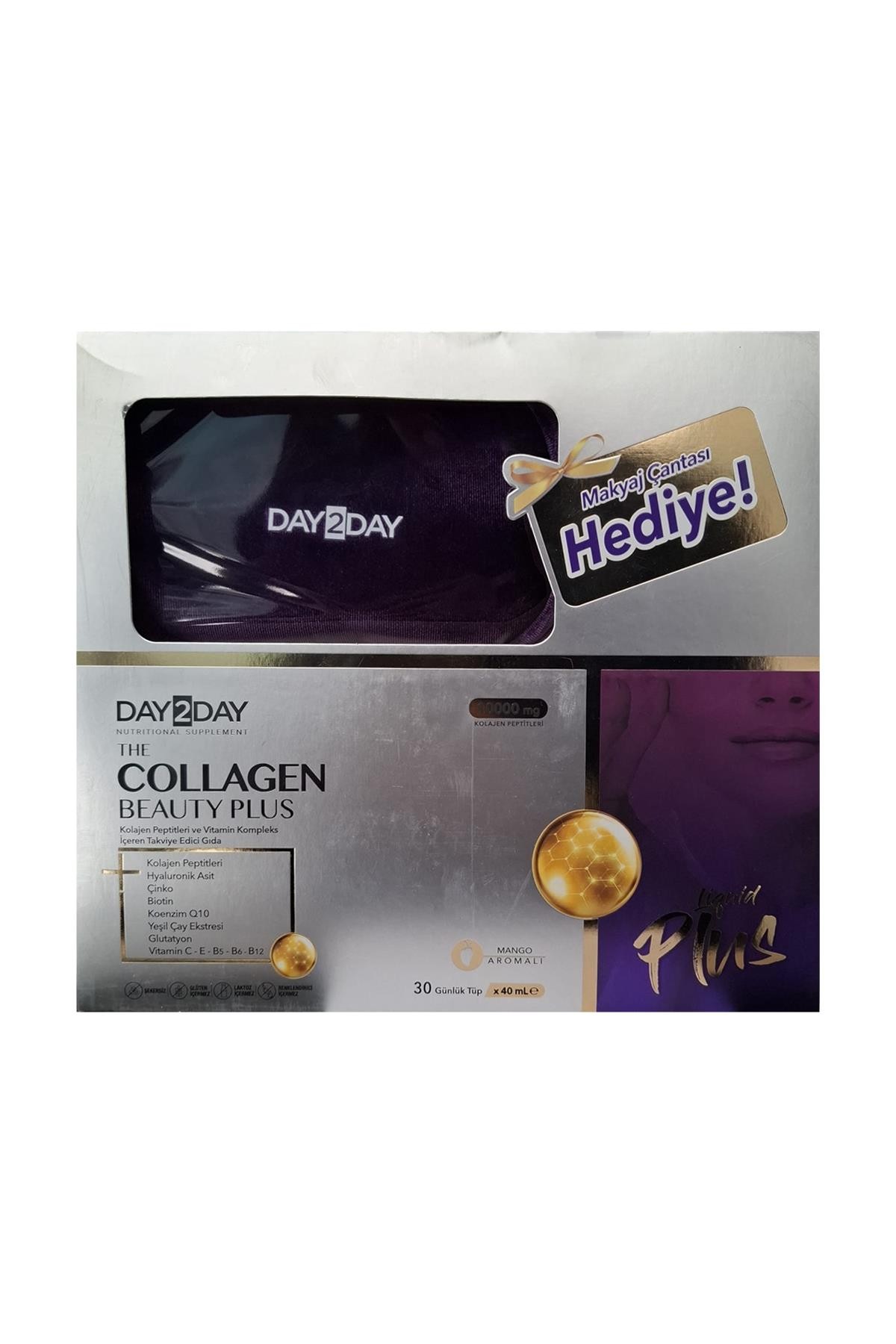 Day2Day The Collagen Beauty Plus 30 Tüp x 40 ml Makyaj Çantası Hediyeli