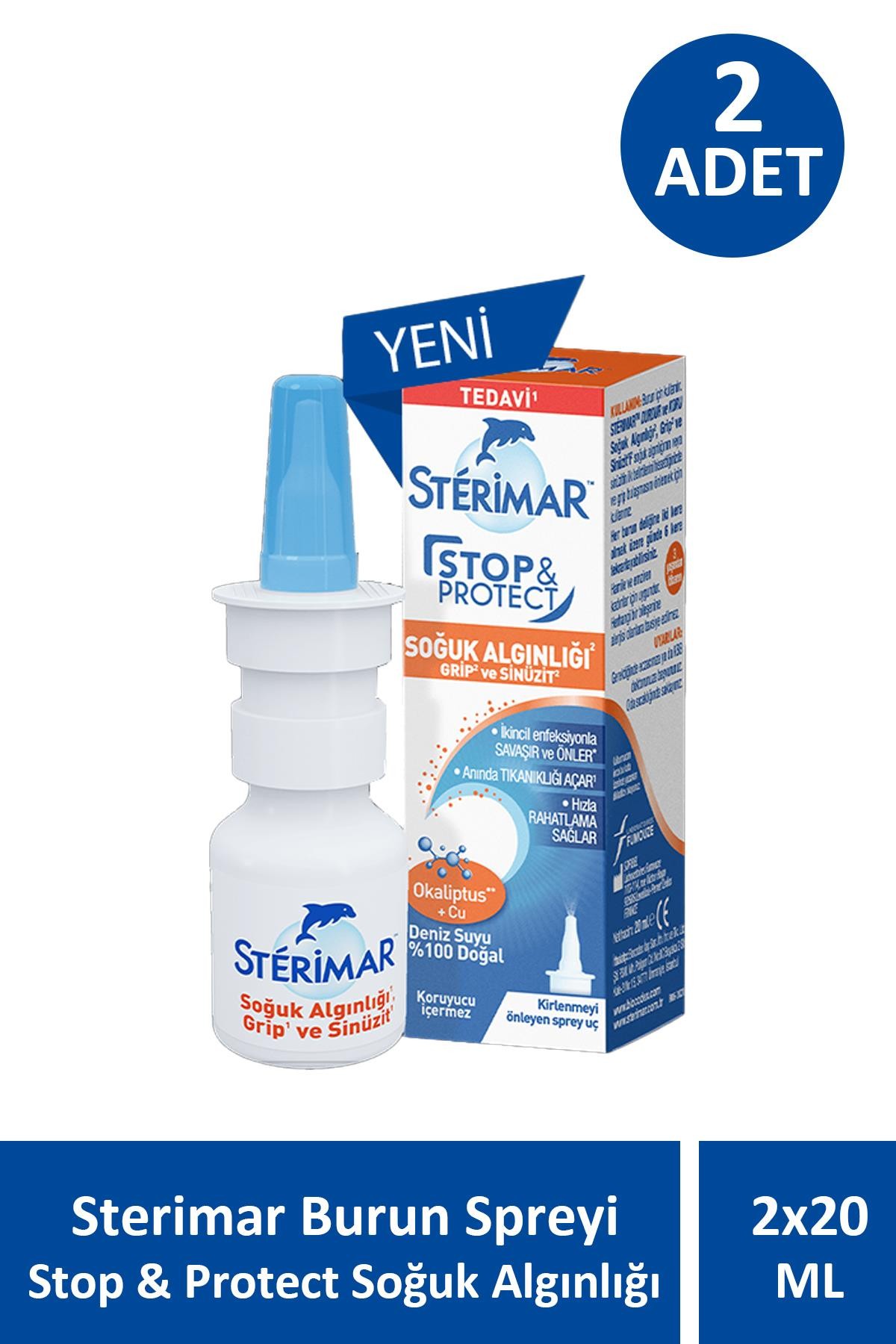 Sterimar Burun Spreyi Stop & Protect Soğuk Algınlığı 20 ml 2 Adet