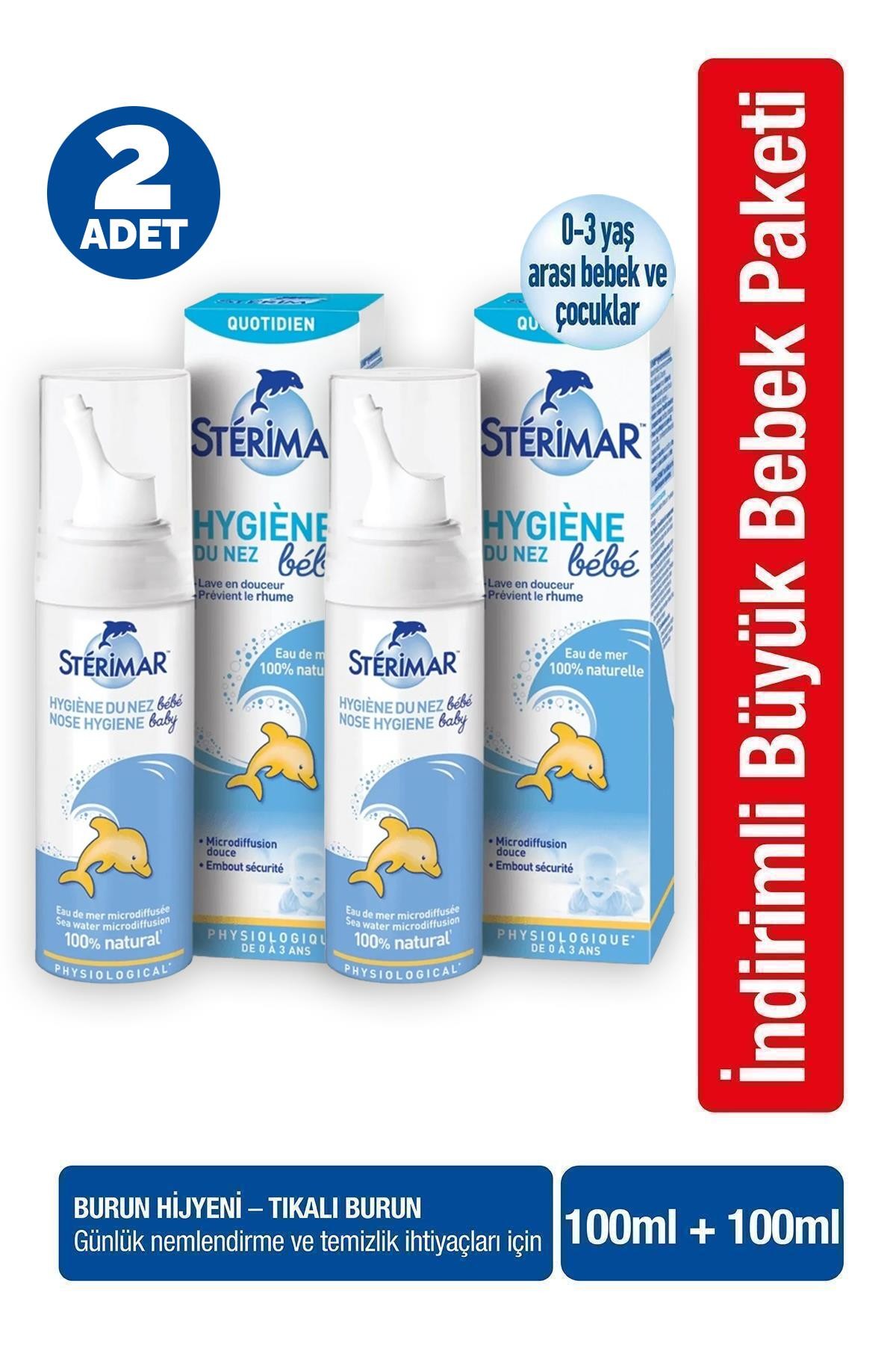 Sterimar Burun Spreyi Nose Hygiene Bebe 100 ml 2 Adet