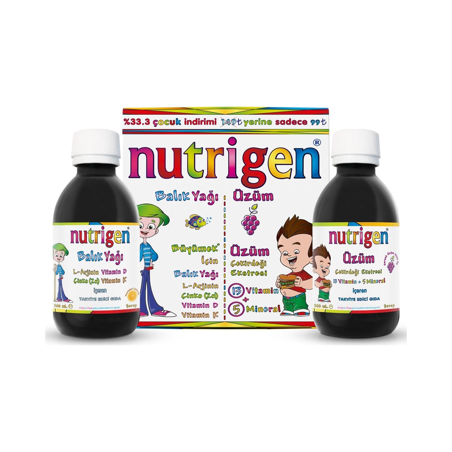 Nutrigen Balık Yağı 200 ml + Üzüm Çekirdeği Ekstresi 200 ml