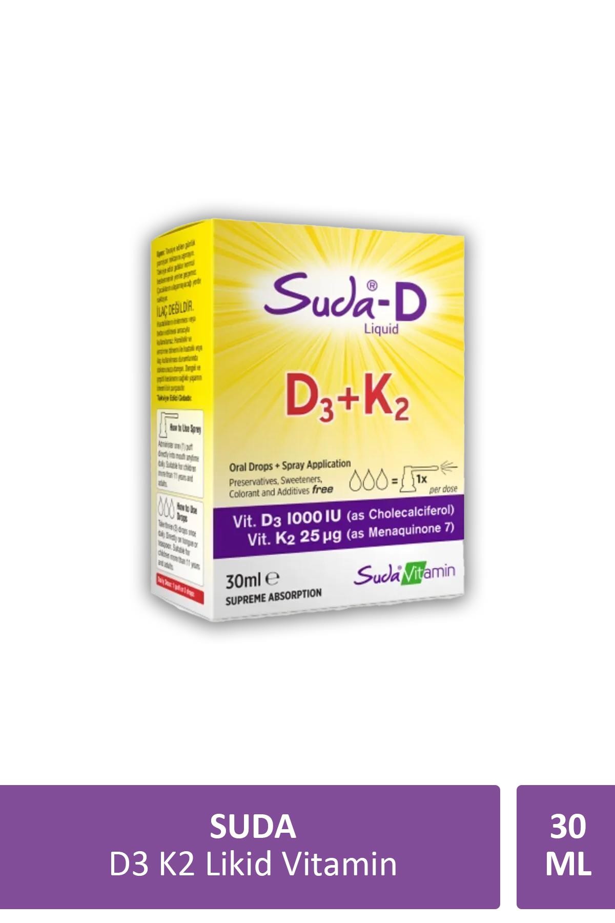 Suda Vitamin D3 K2 Likid Vitamin 30 ml
