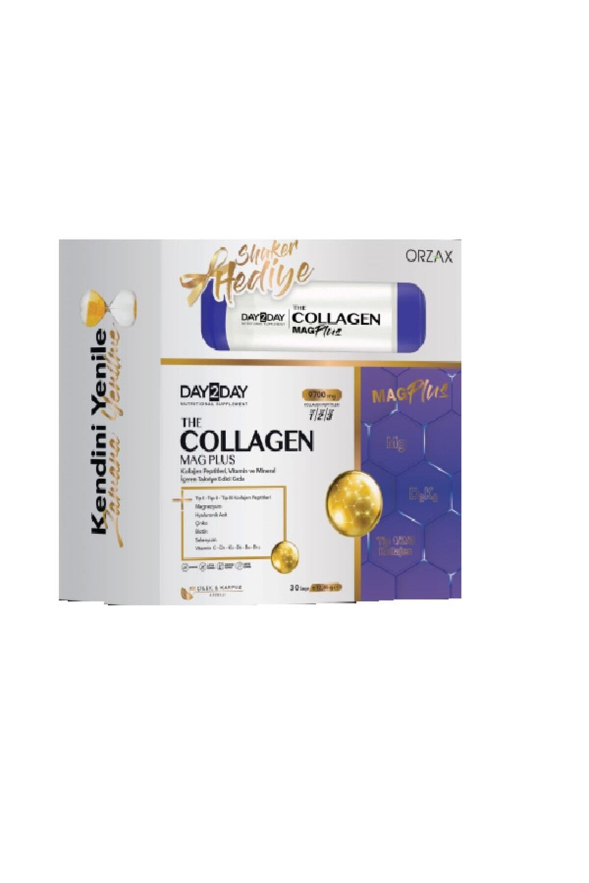 Day2Day Collagen Mag Plus Çilek Karpuz Aromalı 30 Saşe + Shaker Hediyeli