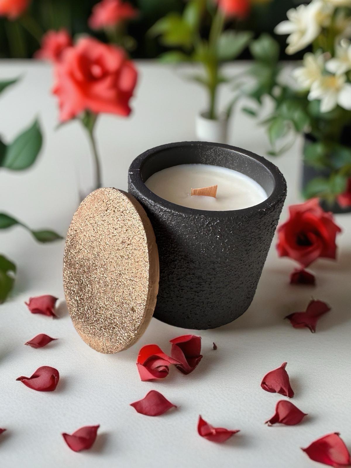 Jasmine Aura – Doğal Soya Mum | Dekoratif Taş Kap Seri