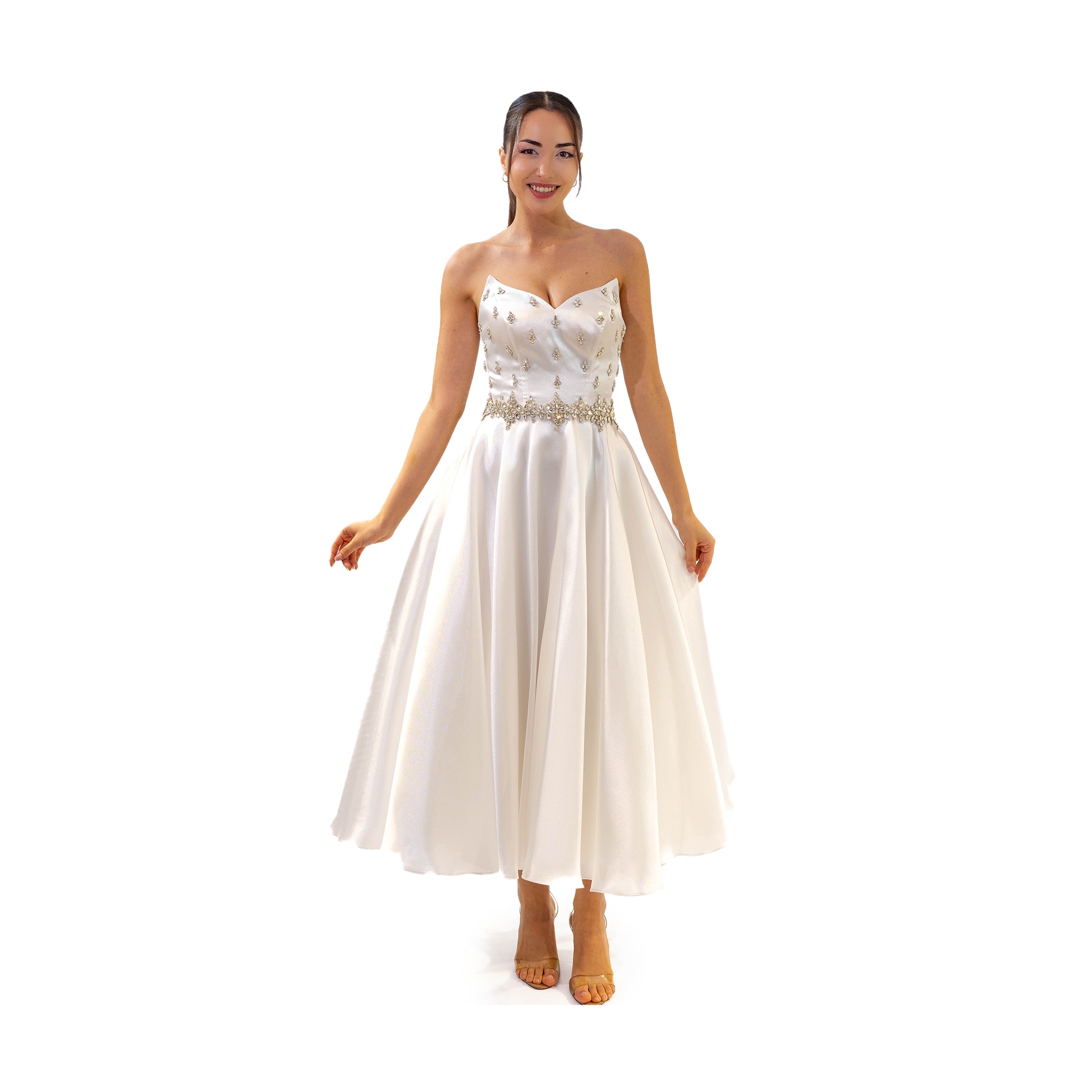 Party Caroline Kloş Taş Detaylı Elbise