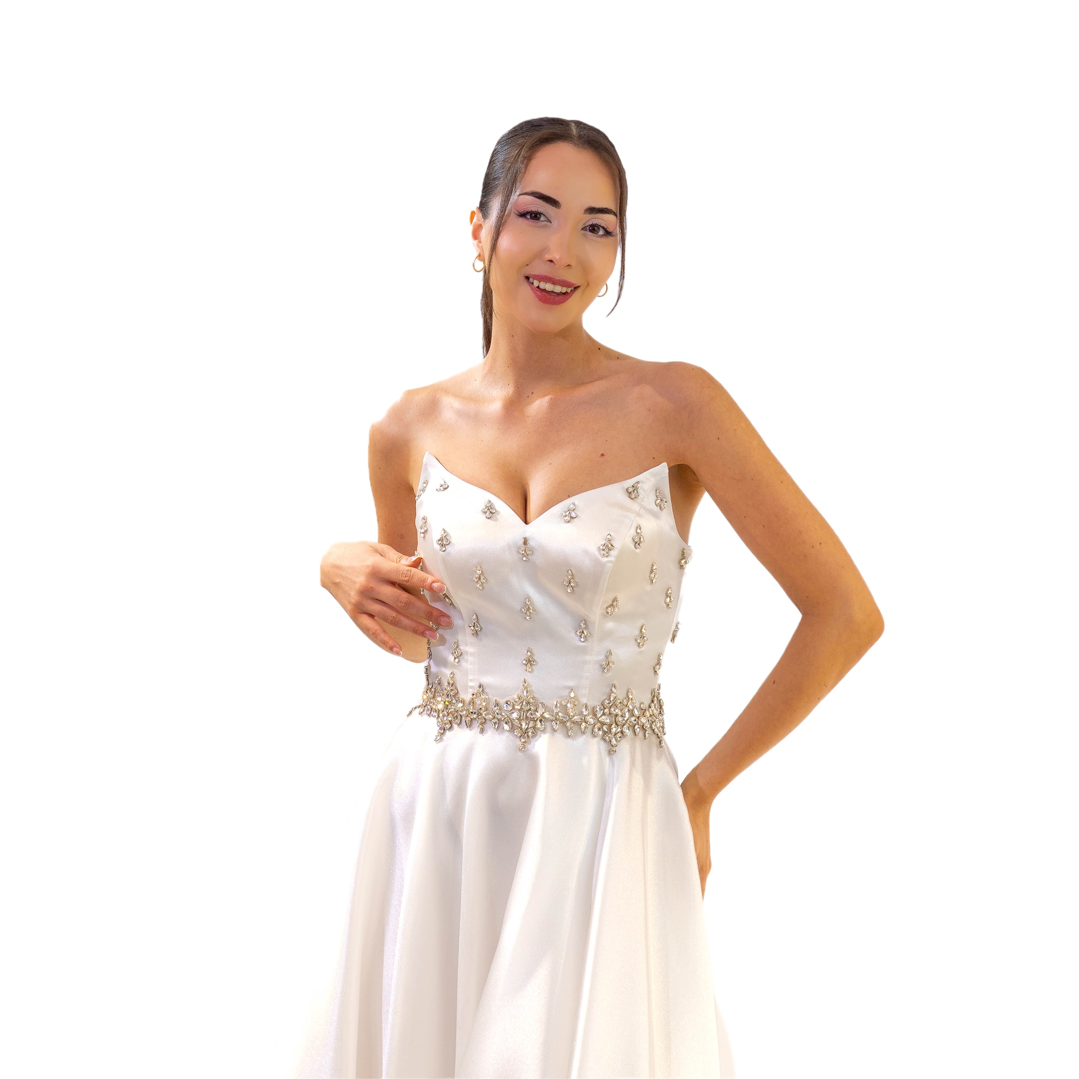 Party Caroline Kloş Taş Detaylı Elbise