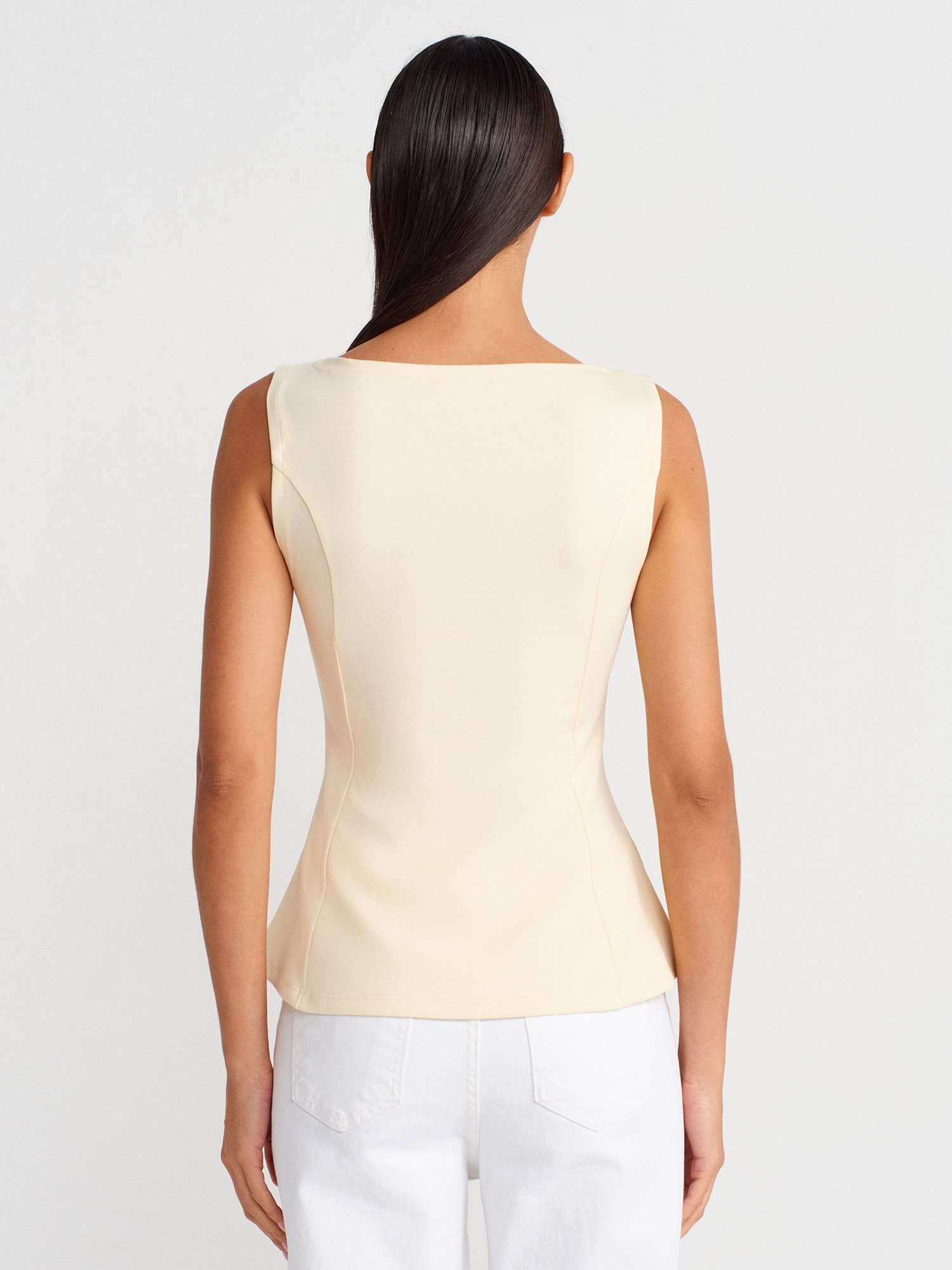Kayık Yaka Peplum Top