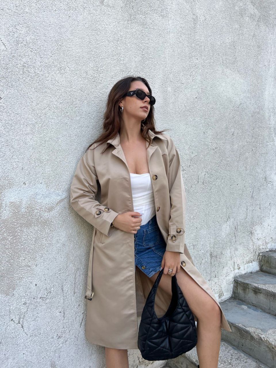 California Baskılı Trençkot