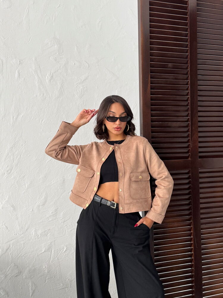 SUET CEPLİ CEKET - VİZON