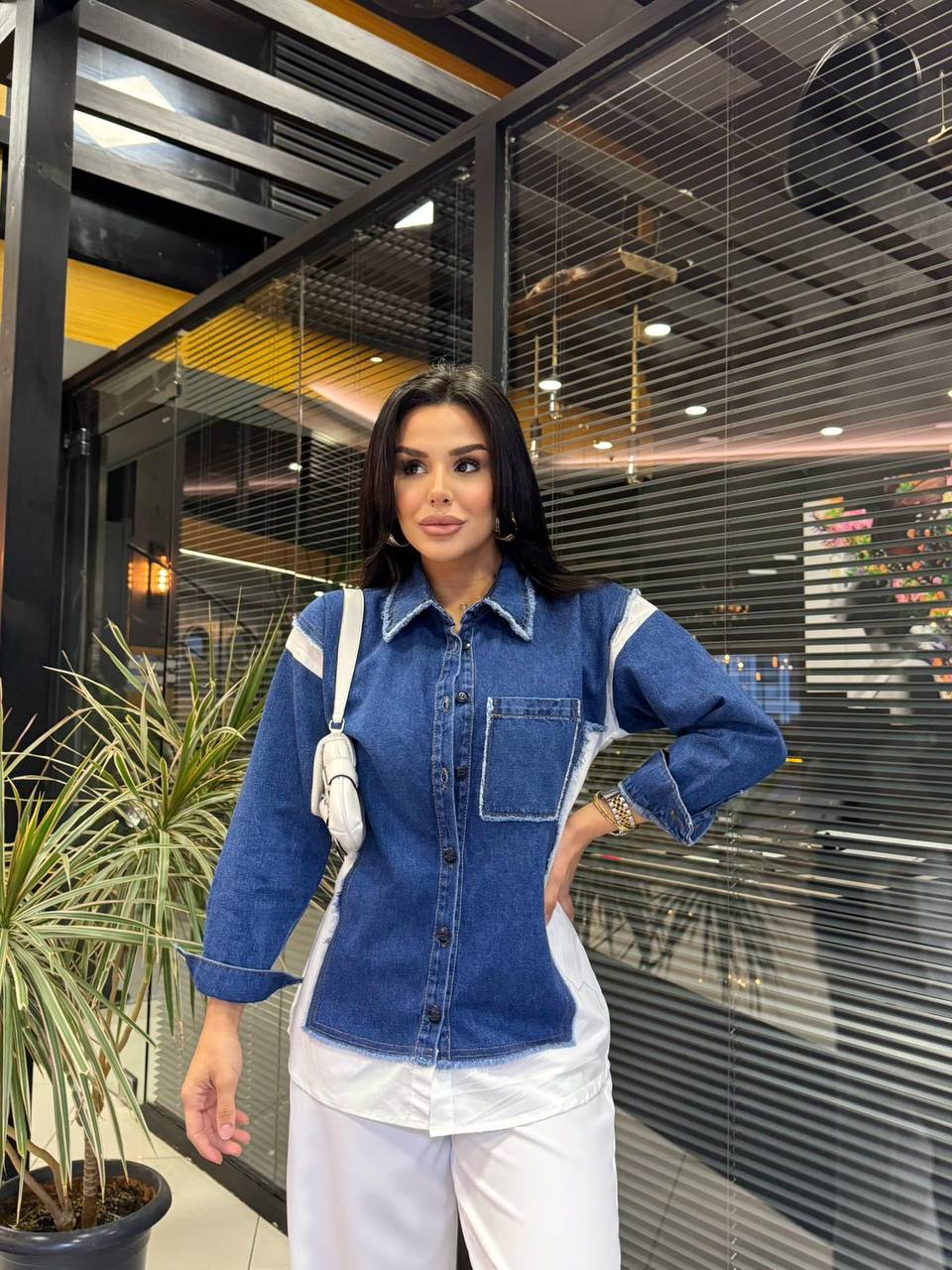 Kot Poplin Detaylı Gömlek