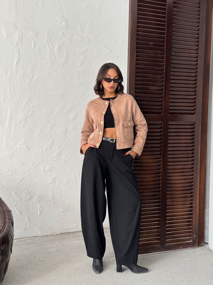 SUET CEPLİ CEKET - VİZON