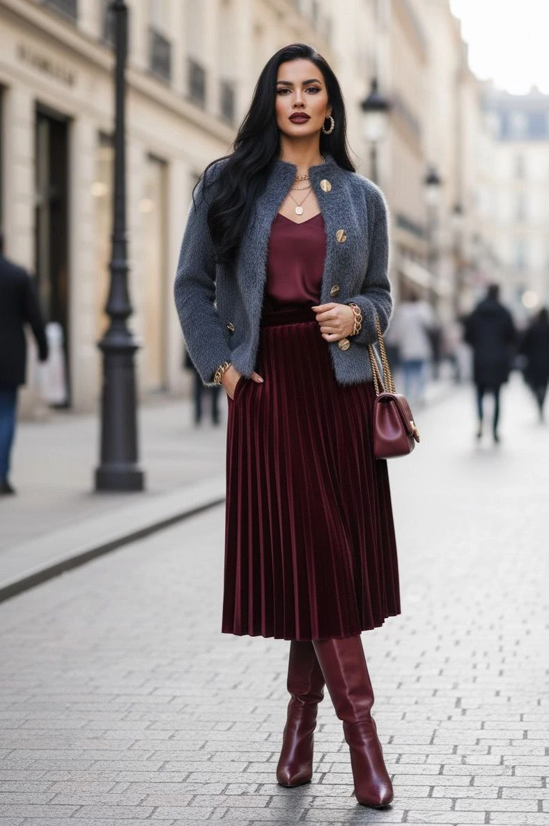 Kırçırlı Kaşe Kaban - Gri