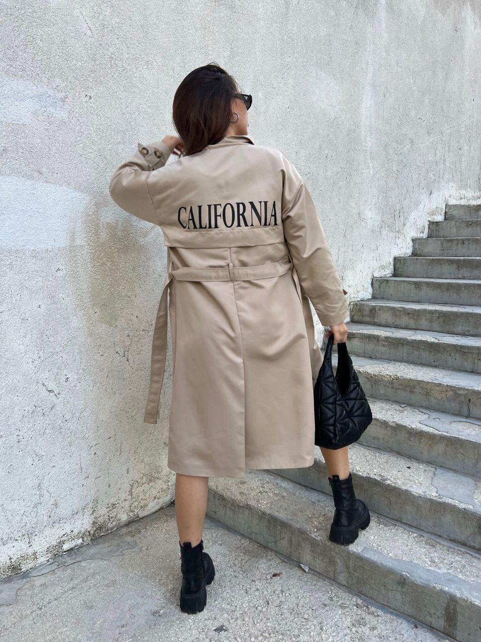 California Baskılı Trençkot