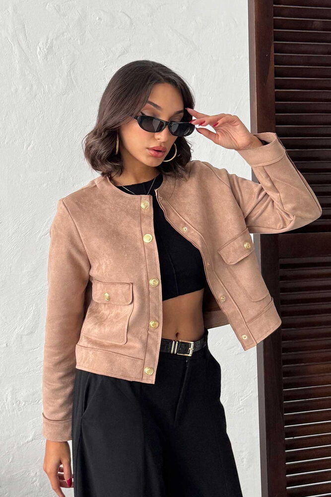 SUET CEPLİ CEKET - VİZON